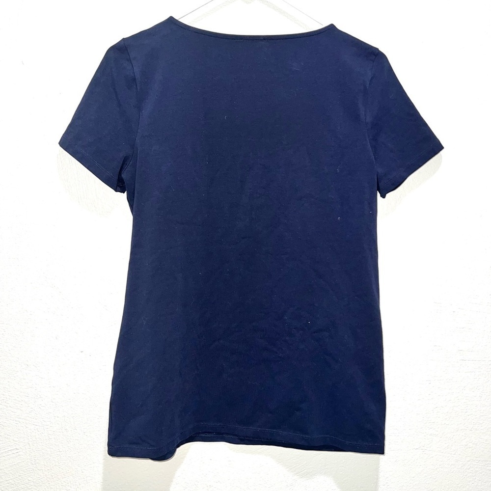 Talbots Navy Blue Beaded Top - Picture 3 of 6